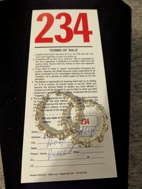 Lot 234 Bamboo Style Pierced Hoop Earrings.